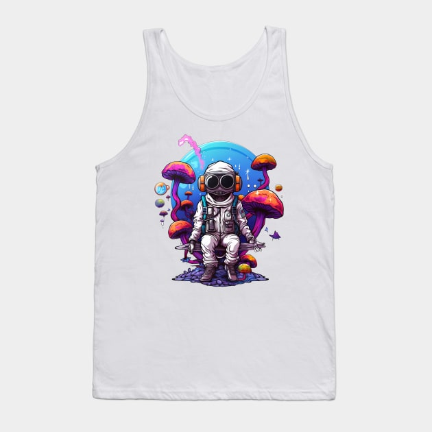 Psychonaut with Mushrooms Tank Top by Acid_rain